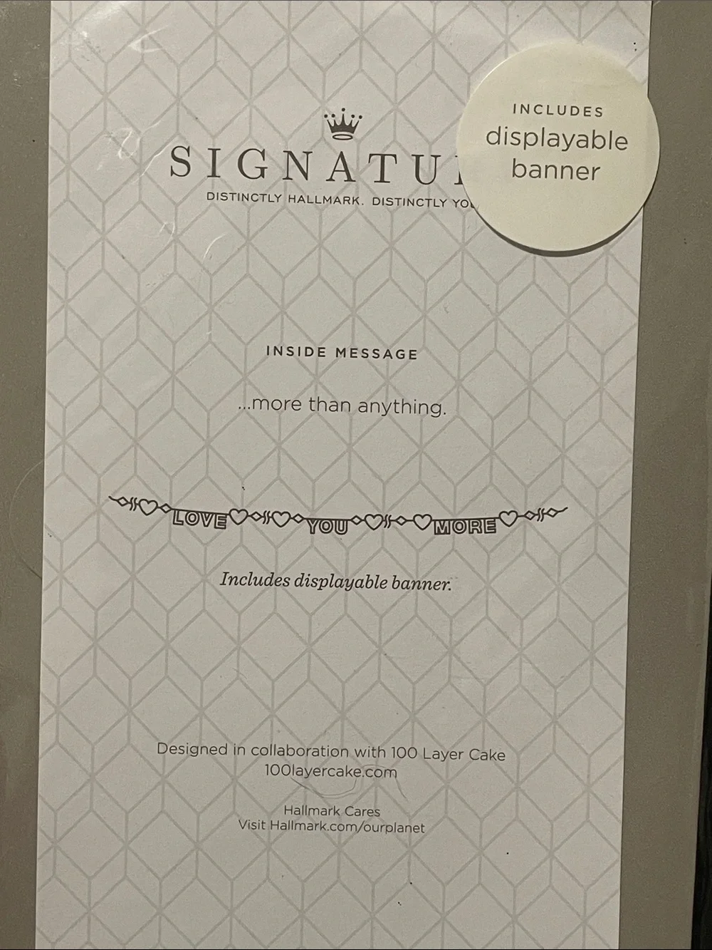🖤5/$25 NWT hallmark signature greeting card and envelope gold banner love
